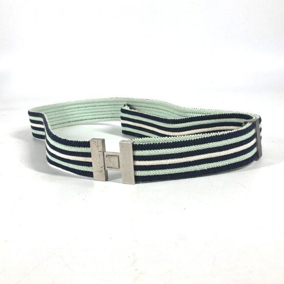 HERMES H logo Accessories Border belt Rubber Green - Picture 1 of 16
